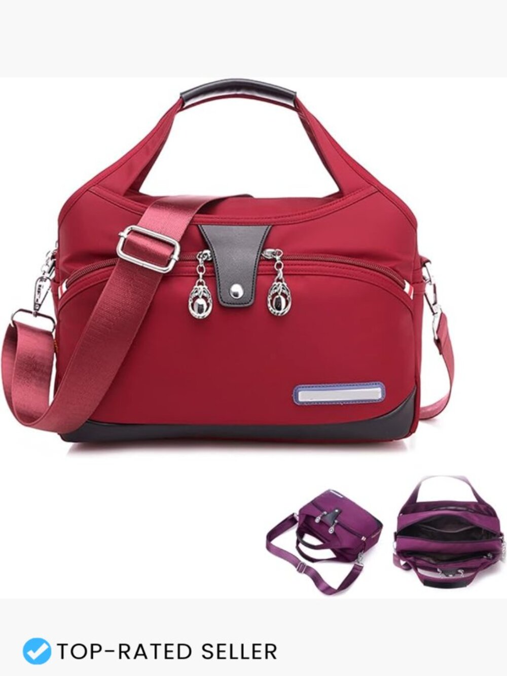 Waterproof Nylon Crossbody Bag Multi Pocket Anti Theft Shoulder Purse Travel